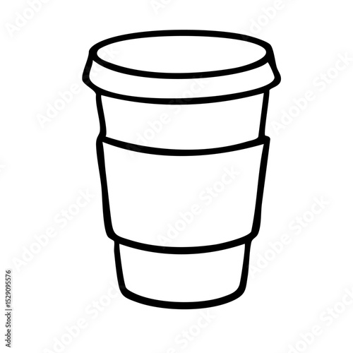 ドリンク　テイクアウト　カップ　線画　手書き