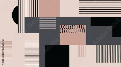 Abstract geometric shapes composition minimalist art