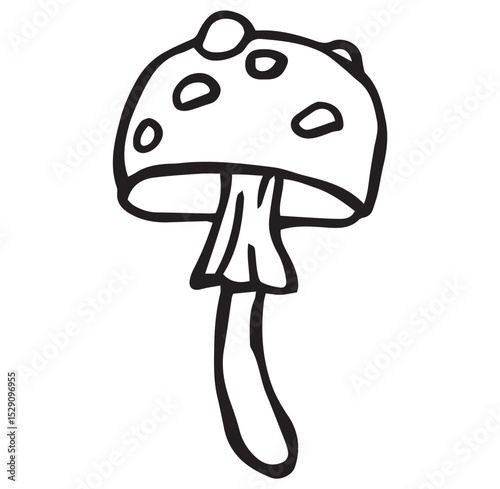 fly agaric mushroom simple doodle vector illustration