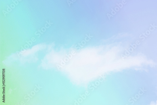 Sky and clouds in pastel tones.