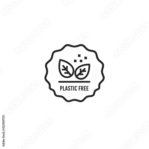 Plastic-free badge with leaves 