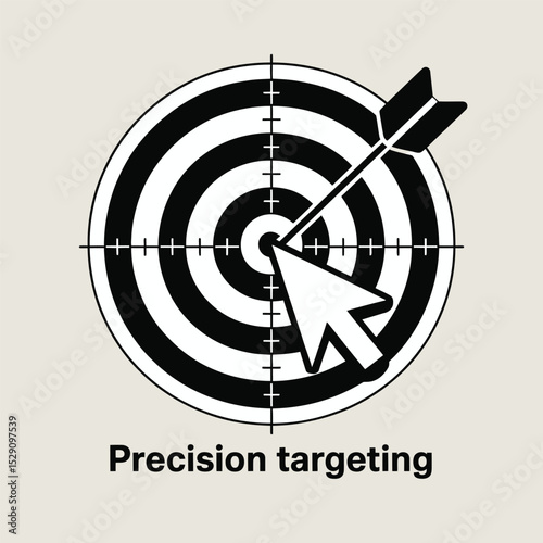 Precision targeting arrow cursor bullseye icon