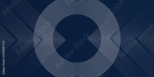 Simple modern dark blue background. Modern line stripes curve abstract presentation background. Luxury paper cut background.