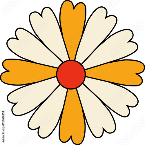 Retro Flower Daisy Groovy 70s