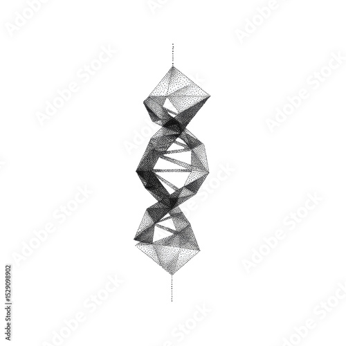 Abstract DNA Double Helix Structure in Stippled