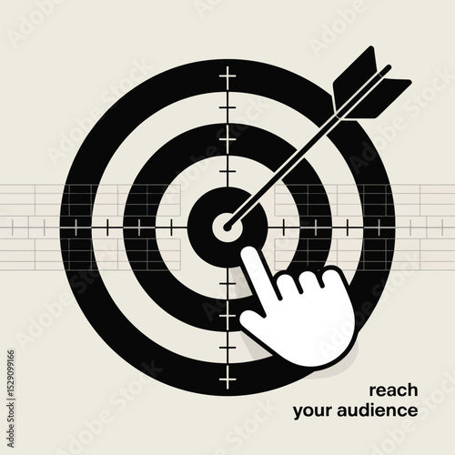 Target audience reach digital marketing concept