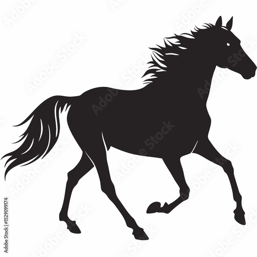 Running Horse Silhouette – Isolated Vector Illustration

