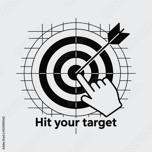 Achieve your goals target arrow cursor icon
