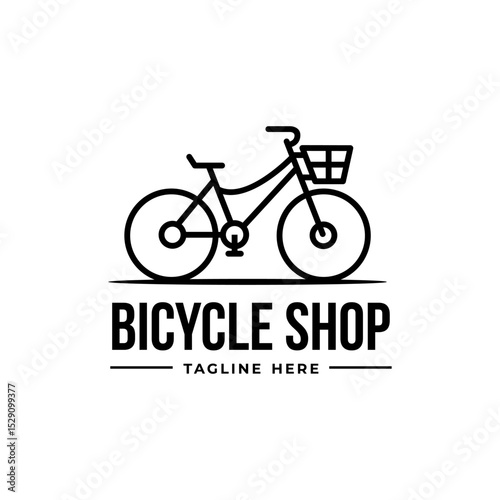 minimalist bicycle shop logo design