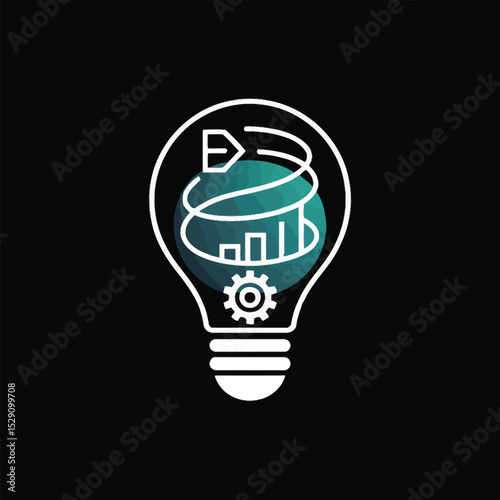 Innovative business growth strategy idea lightbulb icon