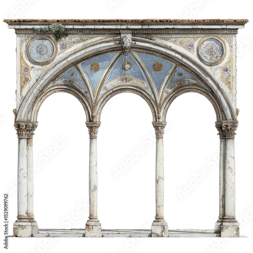 Architectural Triple Archway with Ornate Details