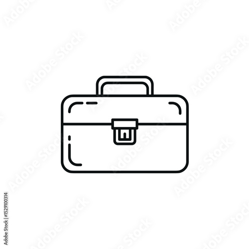 Business briefcase outline icon in minimalist style  