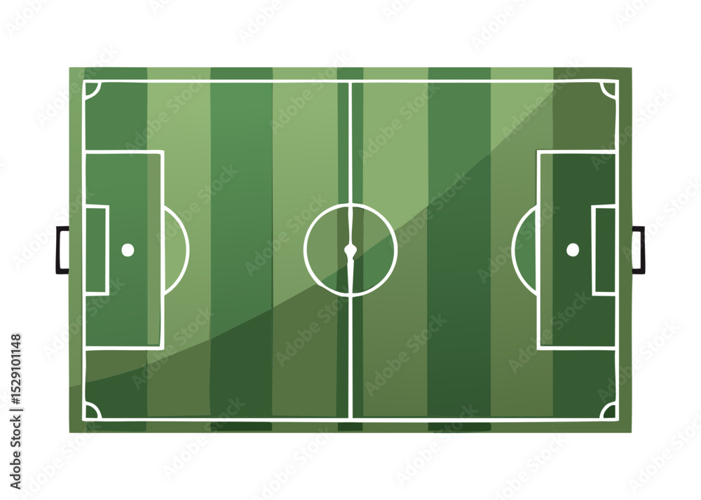 Fototapeta premium Striped Soccer Field Dark Green Turf
