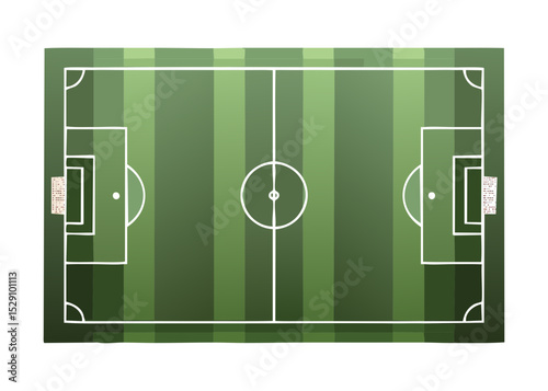 Detailed Soccer Football Pitch Aerial View