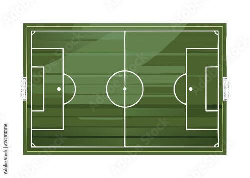 Green Soccer Football Field Top View