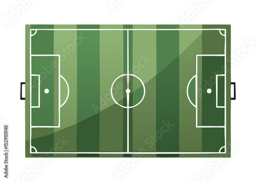 Striped Soccer Field Dark Green Turf