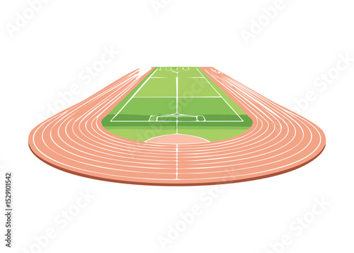 Simple Stadium Soccer Field Track View