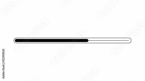 Loading progress bar animation with transparent background, Animated progress bar from 0 to 100 percwnr with alpha channel.