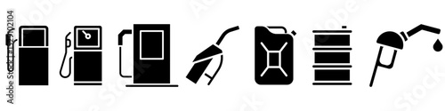 Fuel icon vector set. Fuel station illustration sign collection. Petrol symbol. Gasoline Logo. Collection of petrol pump, oil, gas, petrol web icons.