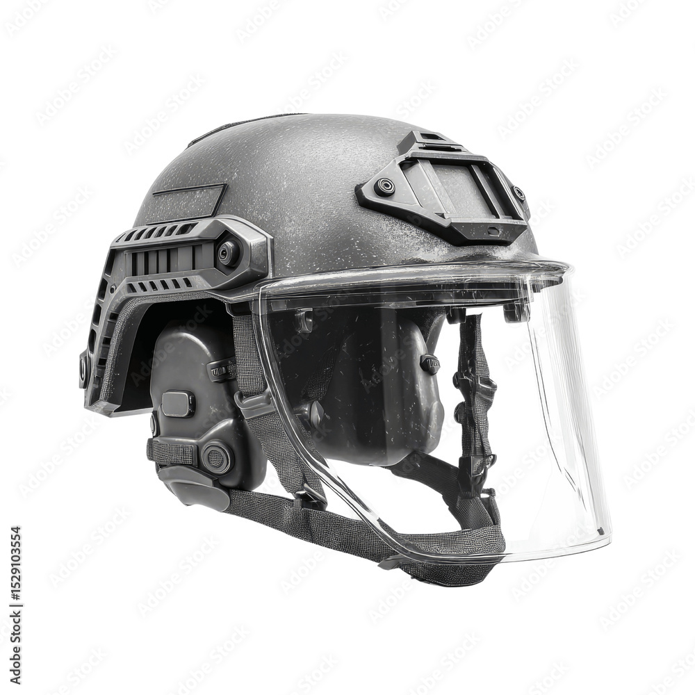 Fototapeta premium Tactical Helmet with Integrated Face Shield -