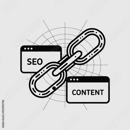 Seo content link building strategy illustration