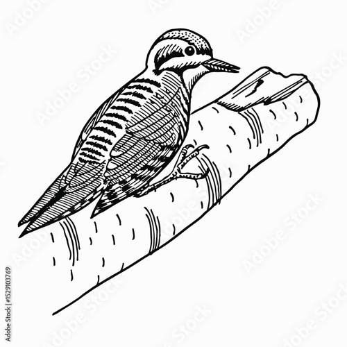 bellied woodpecker,  jay, three toed woodpecker. bird vector illustrations. drawing. hand. icon