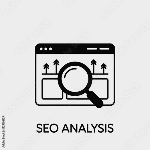 Website seo analysis magnifying glass icon