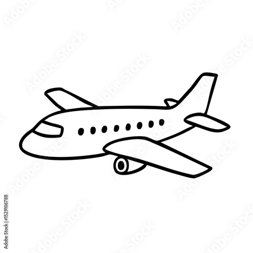 飛行機　線画　手書き