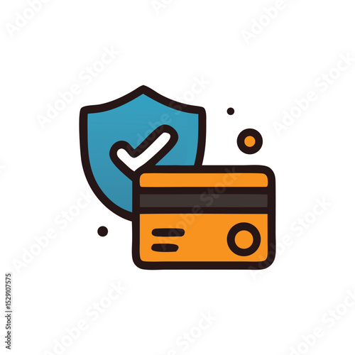 Secure online payment, credit card protection, verified transaction, safety shield.