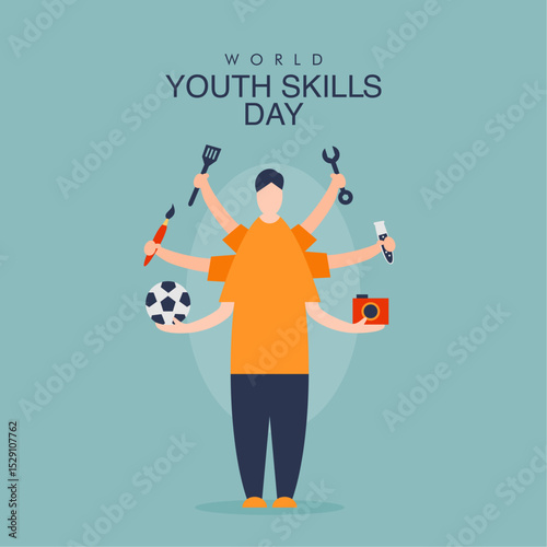 vector world youth skills day poster template