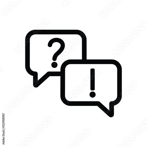 Speech bubble question answer icon sign vector template