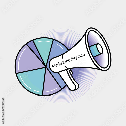 Market intelligence announcement pie chart illustration