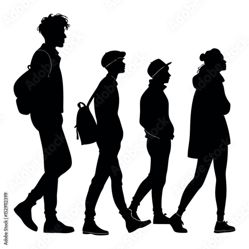 silhouettes of people