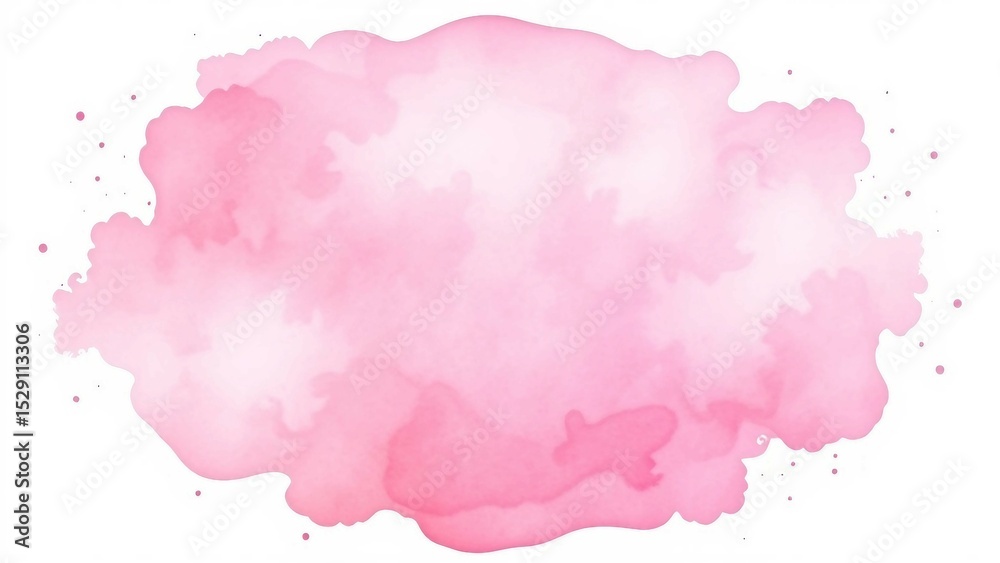 Obraz premium Zarter rosafarbener Aquarellhintergrund mit weicher Wolkenstruktur – ideal für romantische Designs, Babyparty-Einladungen oder kreative Projekte.