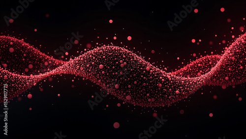 A wavy, abstract ribbon of red dots flows across a dark background, suggesting a dynamic and flowing energy, possibly intended for stock imagery.

