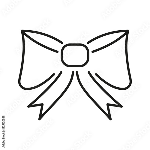 Bow Tie Line Icon. Fashion Accessory, Decoration, And Gift Wrapping Outline Symbol. Elegant And Stylish Design Element. Editable Stroke. Isolated Vector Illustration