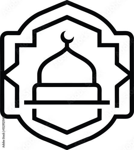 Eid Mubarak Outline: Festive Badge

