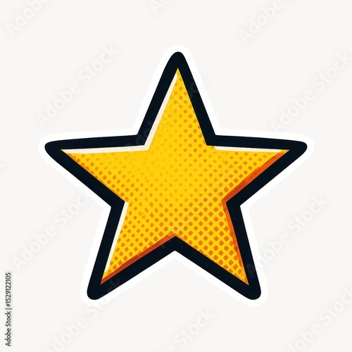 Vibrant star with dotted texture.