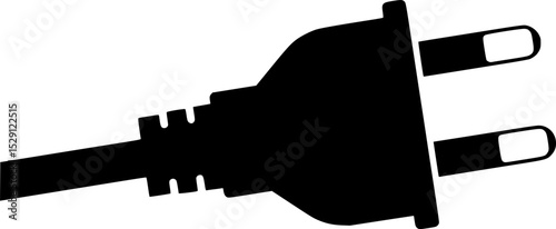 Silhouette of a two prong electrical plug for connection to a socket
