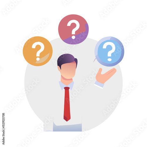 businessman with question mark