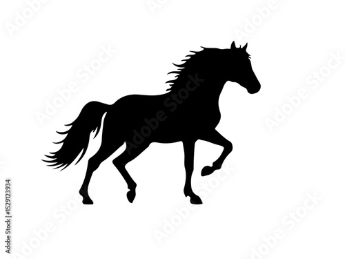 Majestic Horse Silhouette Clipart Galloping Animal Vector Art