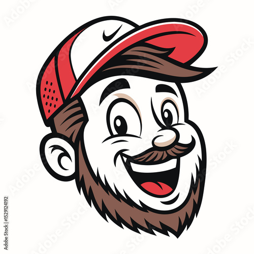 Create a vibrant cartoon face with a mischievous wink and cheeky grin, isolated on a white background.  The expression should be playful and friendly.