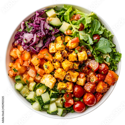 shot of a vibrant salad