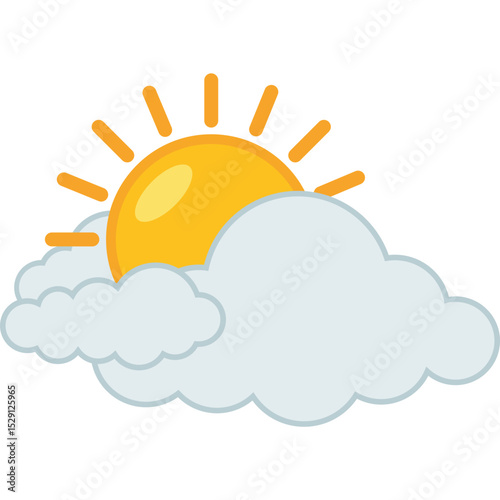 Sun and Cloud Vector