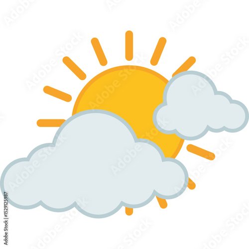 Sun and Cloud Vector