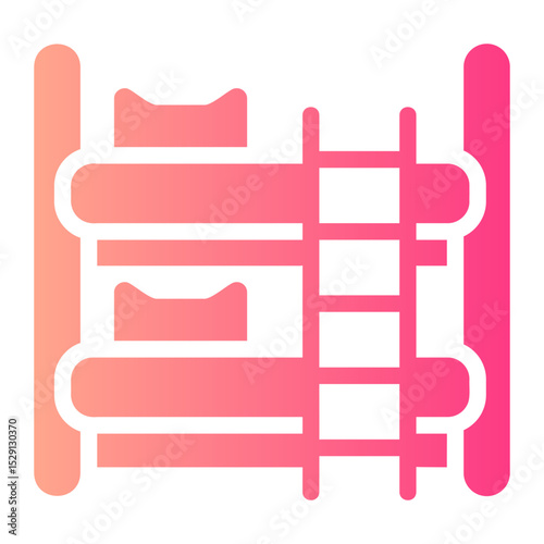 bunk bed Gradient icon