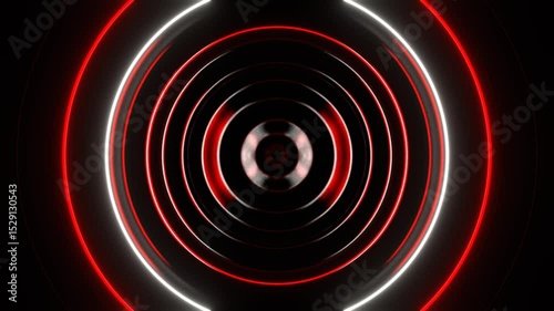 Red and White Gradual Neon Radar Glow Background VJ Loop in 4K