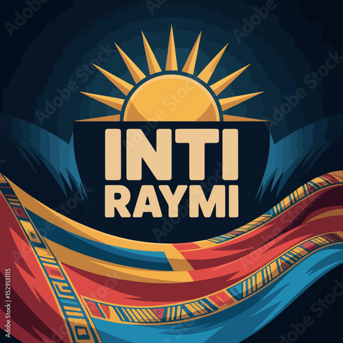 Colorful Inti Raymi Sunset Celebration with Inca Motifs