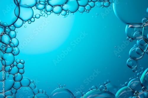 Abstract Underwater Scene Bubbles and Light in Teal Waters