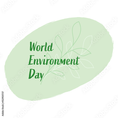 World Environment Day Poster with Green Leaves